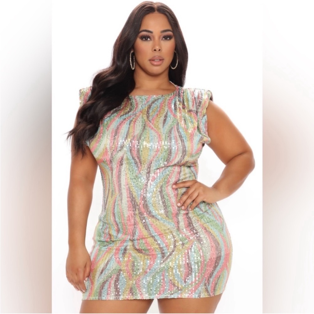 NWT Fashion Nova Hailey Sequin Mini Dress Sz 2X